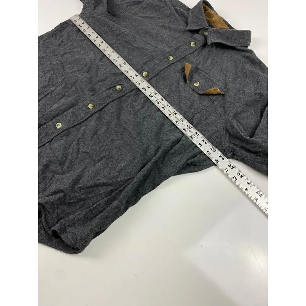 CQR Tactical Series Cotton Flannel Long Sleeve Button Shirt Mens 2XL Gray Brown